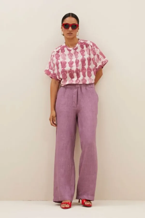 amber merlot blouse | merlot print-By bar Hot
