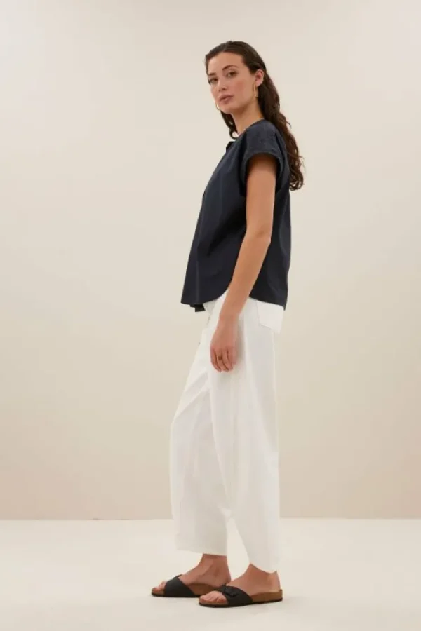 amie poplin blouse | midnight-By bar Cheap