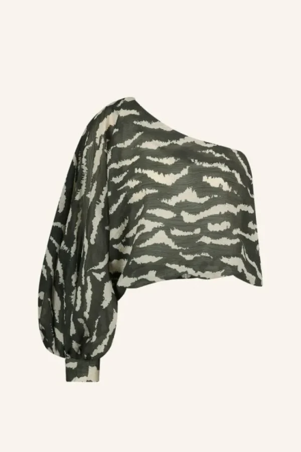 bella zebra blouse | black zebra print-By bar Best Sale