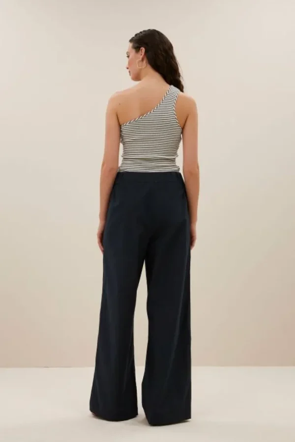 charly stripe top | midnight thin stripe-By bar Fashion