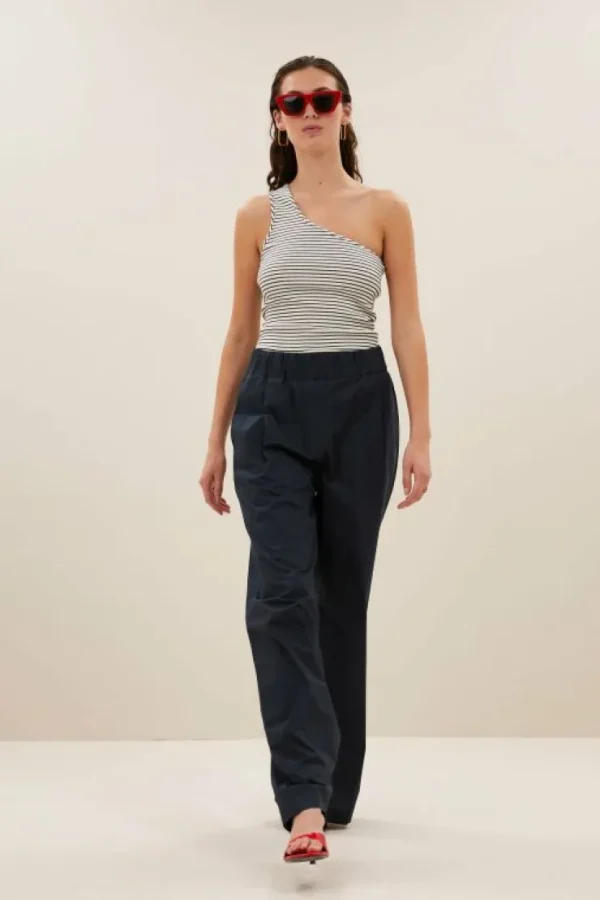 charly stripe top | midnight thin stripe-By bar Fashion