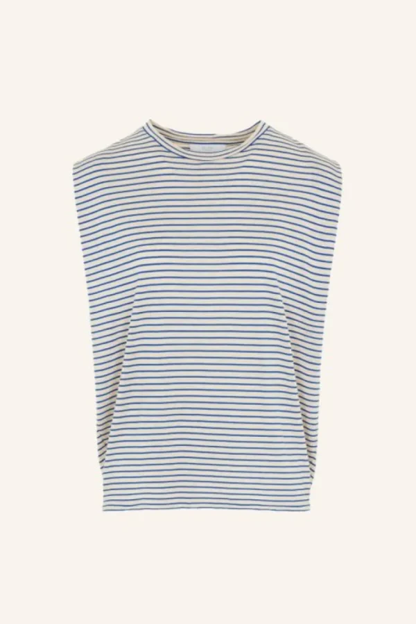 diede small stripe top | kingsblue small stripe-By bar Store