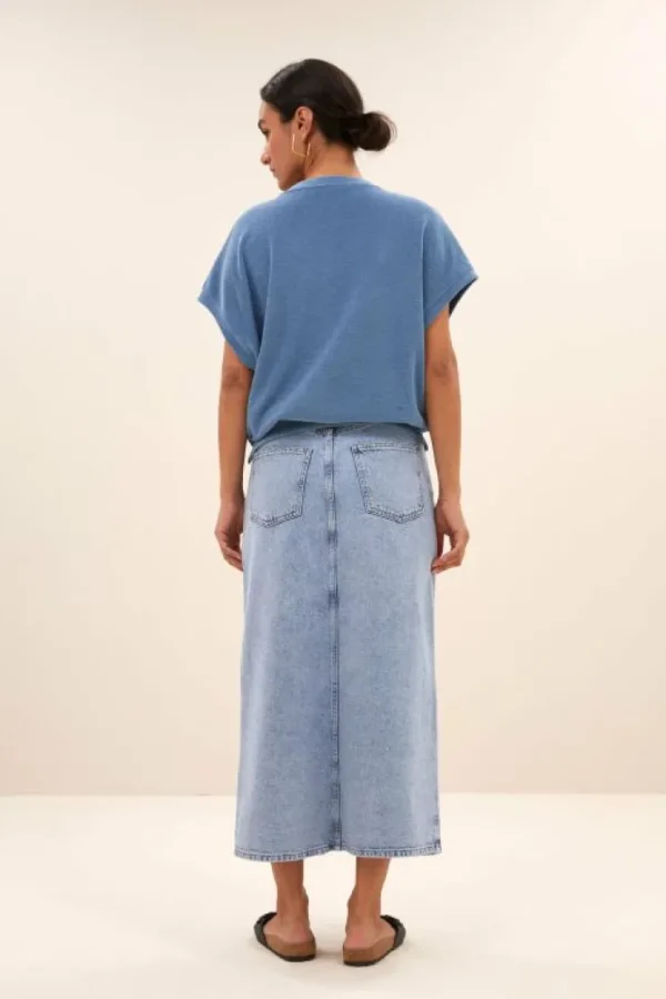 elba denim skirt | light denim-By bar Outlet