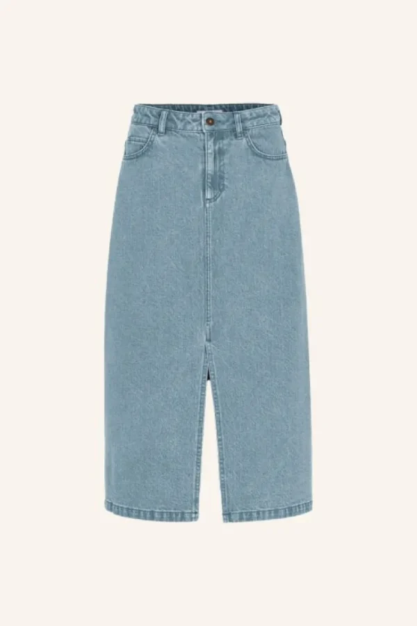 elba denim skirt | light denim-By bar Outlet