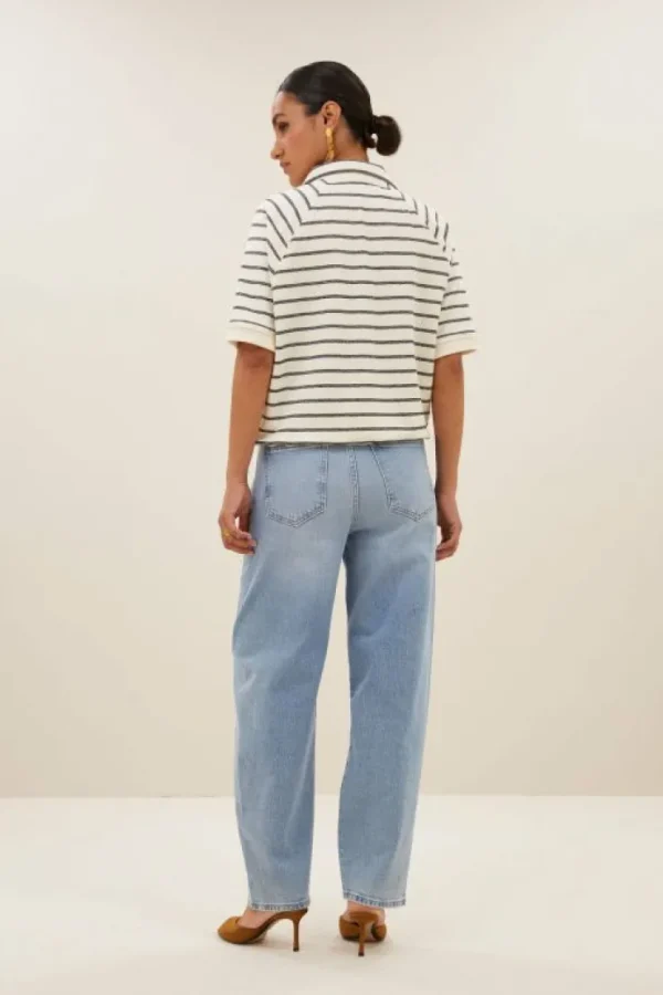 harper breton stripe top | black breton stripe-By bar Hot