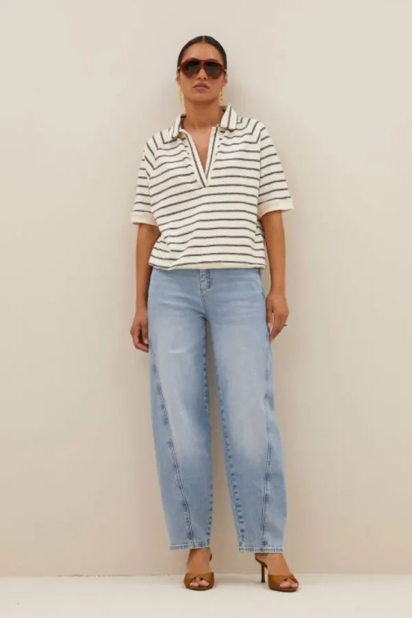 harper breton stripe top | black breton stripe-By bar Hot