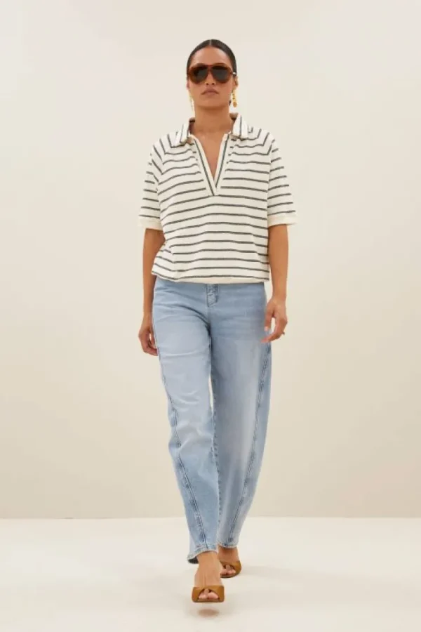 harper breton stripe top | black breton stripe-By bar Hot