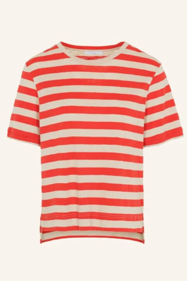 hope big stripe top | poppy red-By bar Cheap