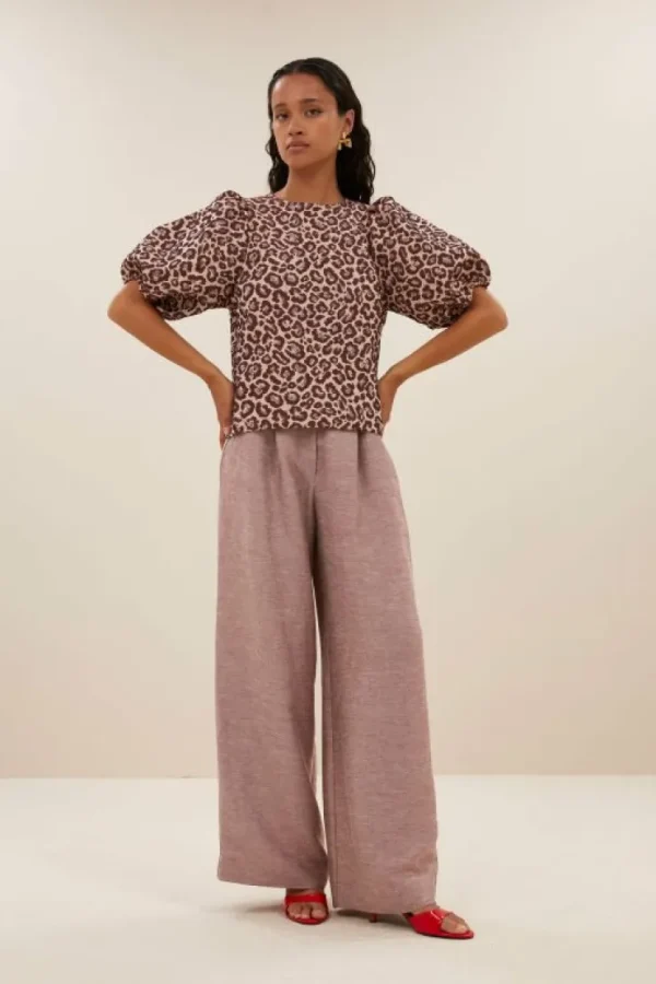 jet blouse | pink cheetah print-By bar New