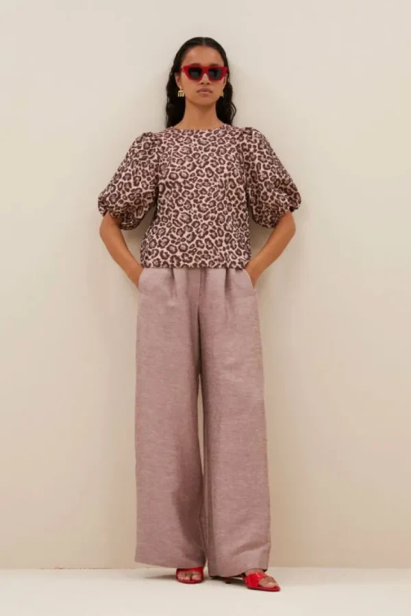 jet blouse | pink cheetah print-By bar New