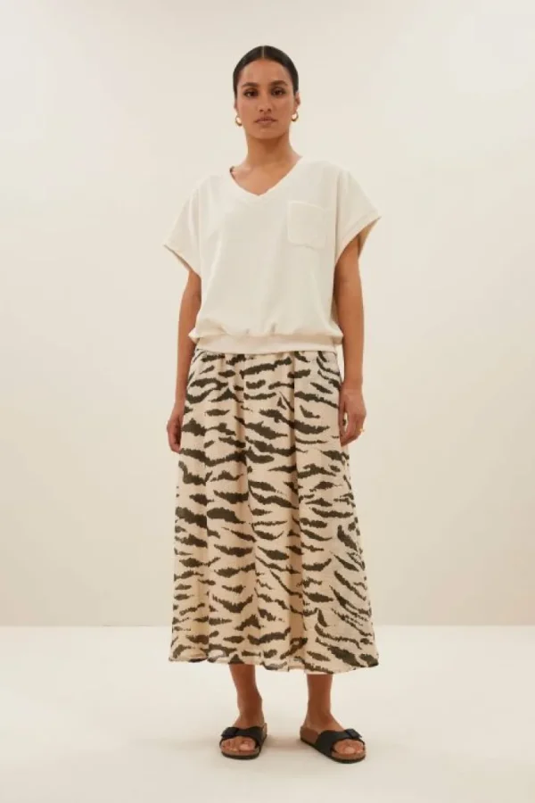 juta zebra skirt | sand zebra print-By bar Discount