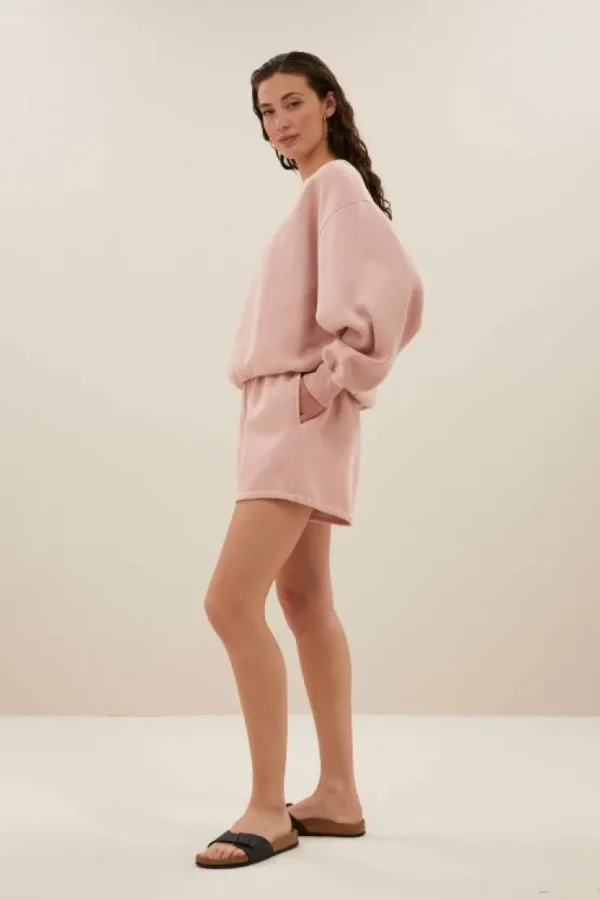 kid natural sweat shorts | peach dust-By bar Online