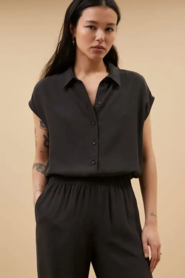 kiek viscose top | cafe noir-By bar Flash Sale