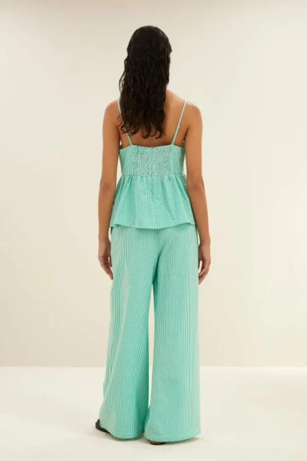 leah stripe top | green seer stripe-By bar Discount