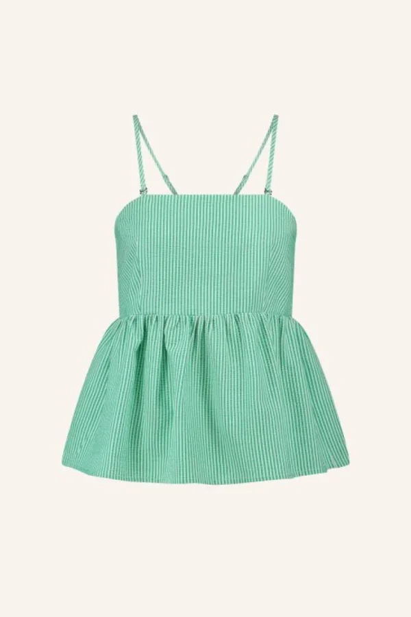 leah stripe top | green seer stripe-By bar Discount