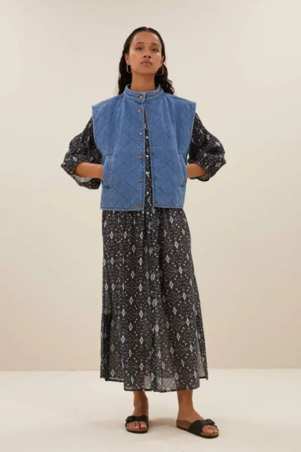 loulou midnight ikat dress | midnight ikat-By bar Store