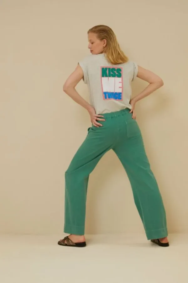 mees twill pant | aloe vera-By bar New