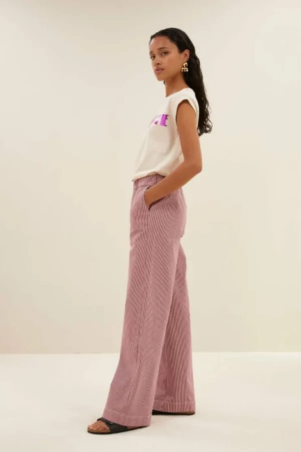 neal stripe pants | cherry milky stripe-By bar Discount