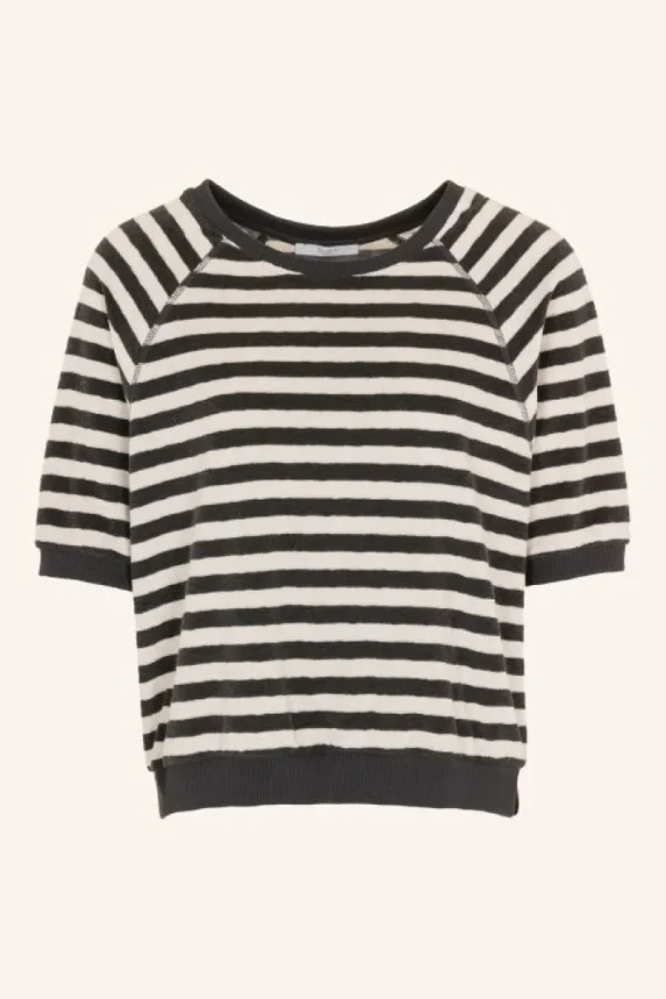 neva slub stripe top | jet black-By bar Sale