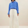 nima stripe blouse | vivid blue stripe-By bar Clearance
