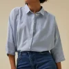 norel pin stripe blouse | indi grey-By bar Clearance