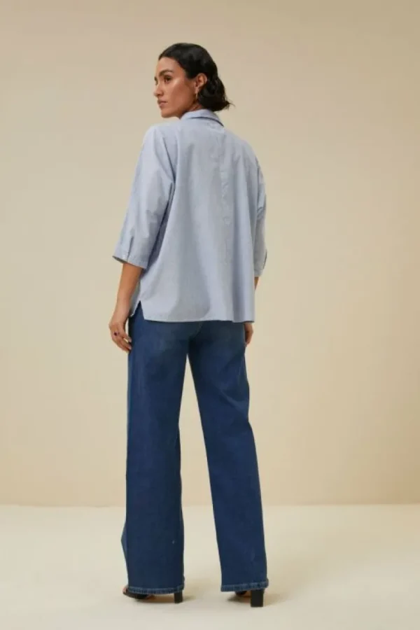 norel pin stripe blouse | indi grey-By bar Clearance