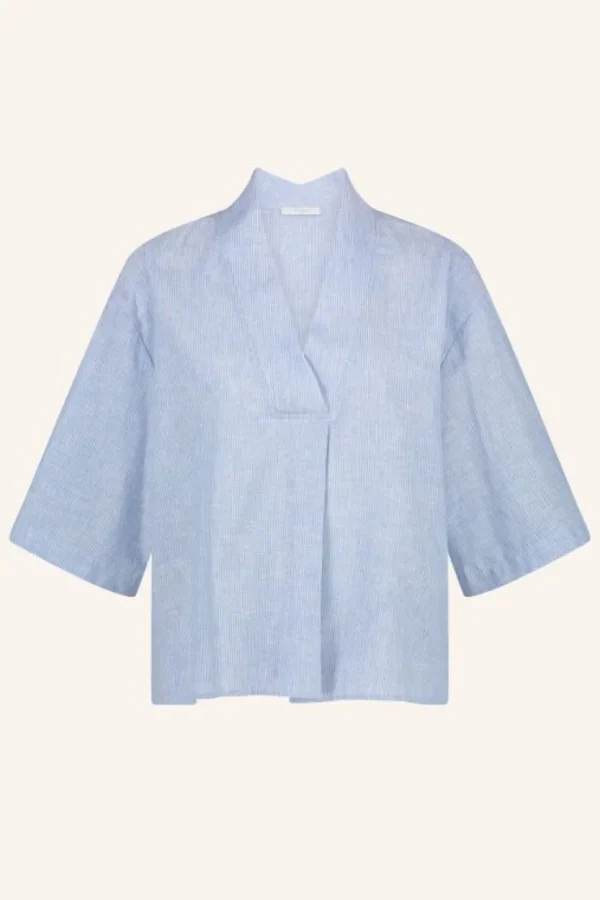 owen pinstripe blouse | sky blue-By bar Online