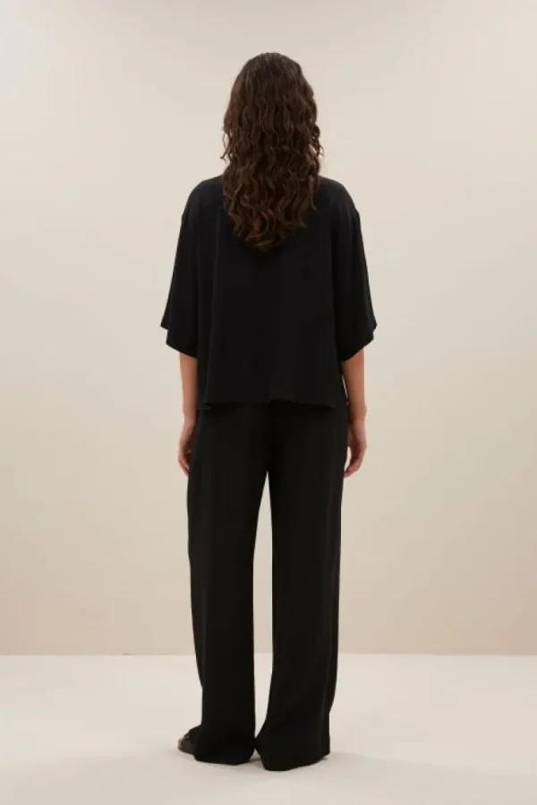 owen viscose blouse | jet black-By bar Cheap