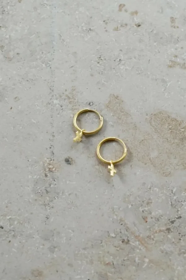 PD cross round earring | -By bar Online
