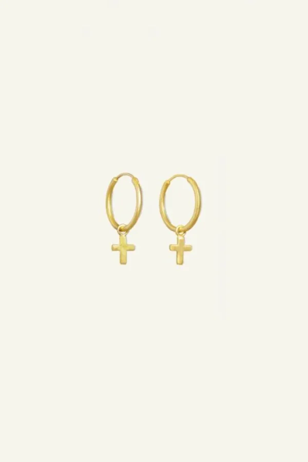 PD cross round earring | -By bar Online