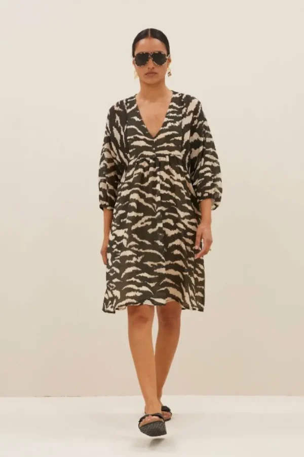 philou zebra dress | black zebra print-By bar Best Sale