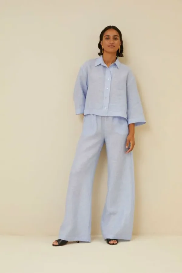 randy pinstripe pant | sky blue-By bar Fashion