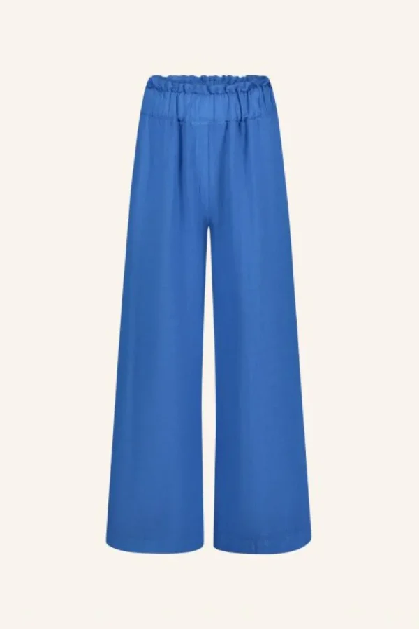 robyn linen pants | queens blue-By bar Shop