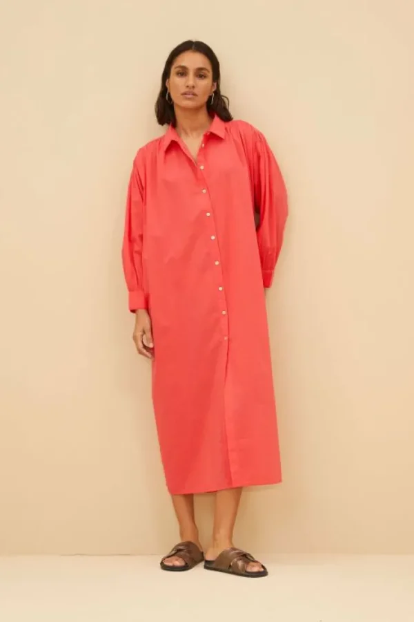 shirt dress | poppy red-By bar Flash Sale