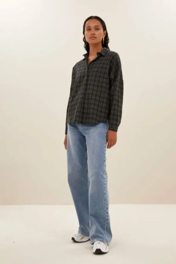 small check blouse | -By bar Outlet