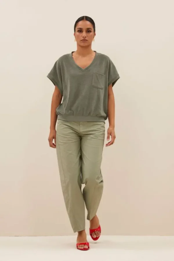 tyler slub top | mulled basil-By bar Hot