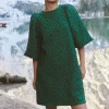 zasu leo dress | green panter print-By bar Store